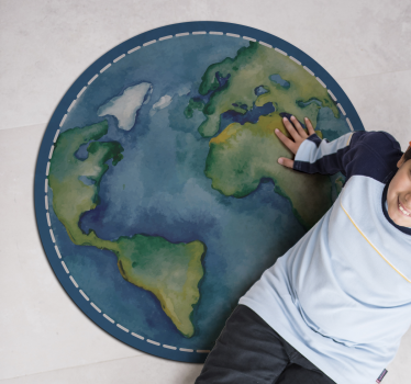 Educational Globe world map vinyl rug - TenStickers