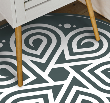 elegant white ornament contemporary vinyl carpet - TenStickers