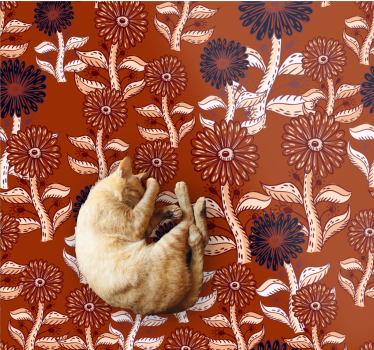 Floral Pattern Harmony flower vinyl rug - TenStickers