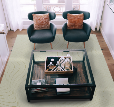 Flowing Line Art minimal vinyl rug - TenStickers