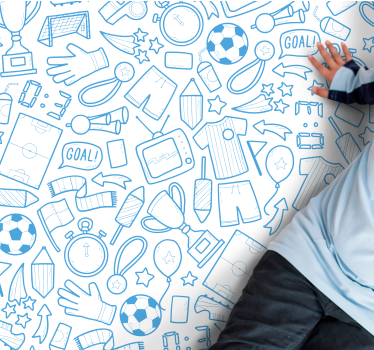 Football, soccer doodle set illustration bedroom carpet - TenStickers