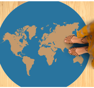 Geographic Discovery world map vinyl rug - TenStickers