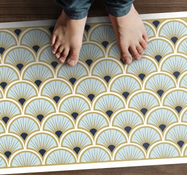 Geometric Fan Pattern geometric vinyl rugs - TenStickers