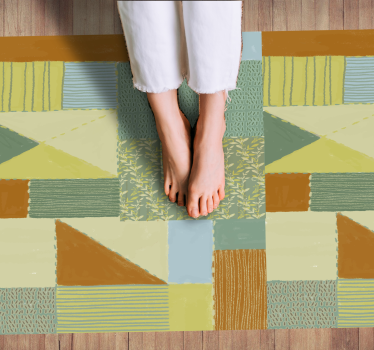 Geometric Patchwork Tapestry geometric vinyl rugs - TenStickers