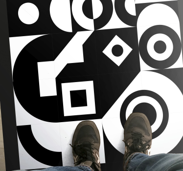 Geometric vinyl rug abstract geometric set - TenStickers
