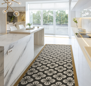 Geometric vinyl rug floral geometric design - TenStickers
