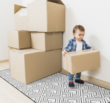 Geometric vinyl rug geometric maze design - TenStickers