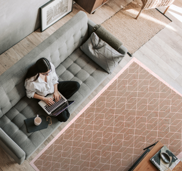 Geometric vinyl rug in geometric simplicity - TenStickers