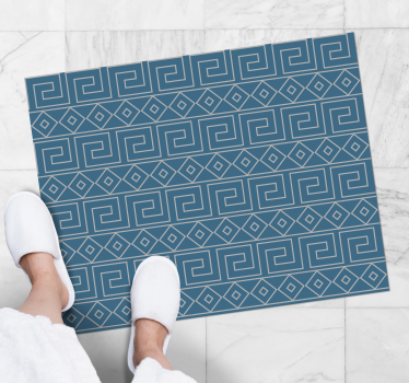 Geometric vinyl rug in greek key design - TenStickers