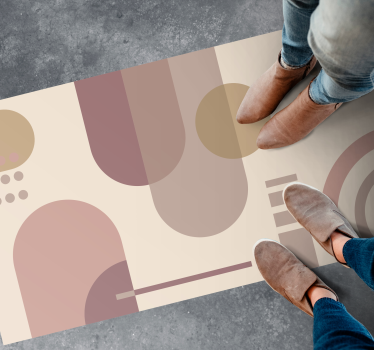 Geometric vinyl rug in harmony of shapes - TenStickers