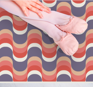 Geometric vinyl rug in wavy color palette - TenStickers