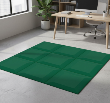 Geometric vinyl rug green 3d tiles - TenStickers
