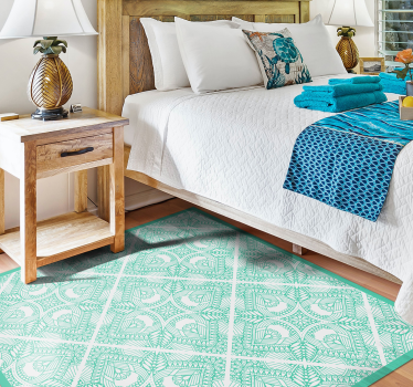 Geometric vinyl rug with geometric pattern overlay - TenStickers