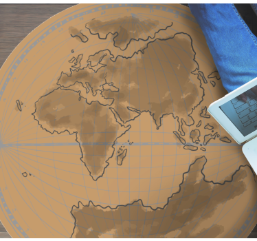 Global Map Contour world map vinyl rug - TenStickers