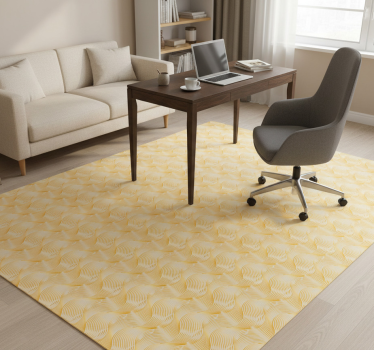 Gold foil wave illusion office vinyl rug - TenStickers