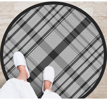 Gray and black patterned squares circular mat - TenStickers