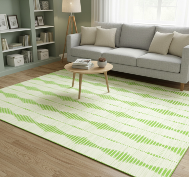 Green rabaul ikat geometric vinyl rug - TenStickers