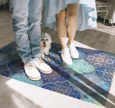 Intricate tile patterns tile vinyl rug - TenStickers