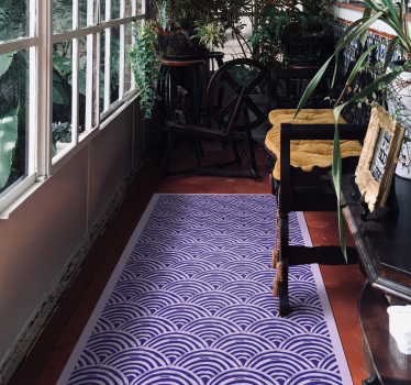 Japanese Wave pattern retro rug - TenStickers