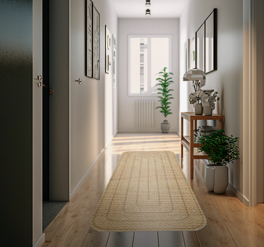 Jute texture hallway rug - TenStickers