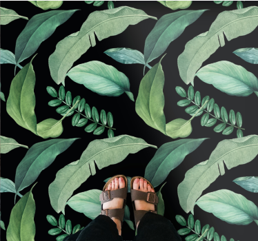 Leafy Green Botanical nature vinyl rug - TenStickers