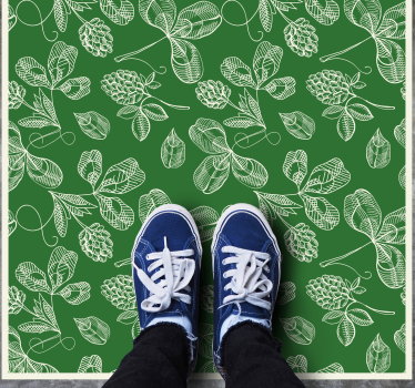 Lush Green Motifs nature vinyl rug - TenStickers