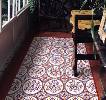 Majolica tiles hall vinyl rug - TenStickers