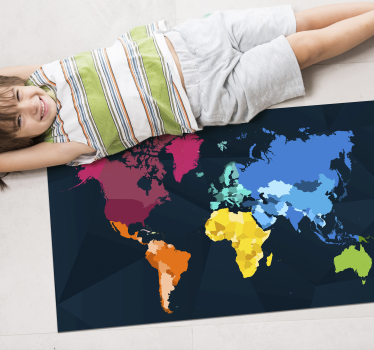 Modern colorful world map carpet - TenStickers