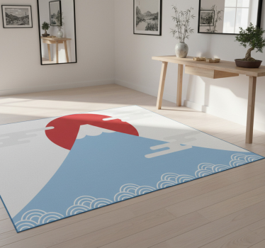 Nature vinyl rug asian inspired mountain design - TenStickers