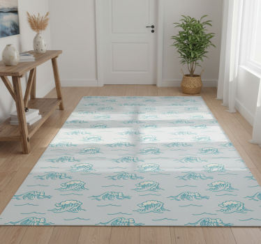 Nature vinyl rug waves pattern design - TenStickers