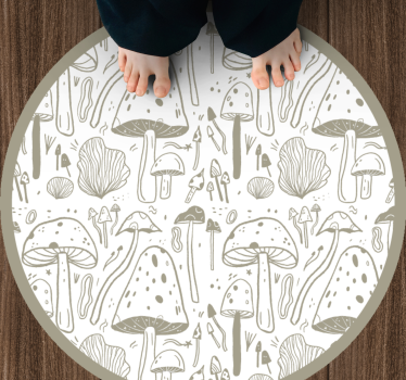 Nature vinyl rug with fungal design - TenStickers