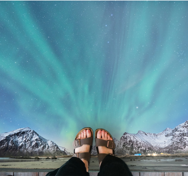 Northern Lights Beauty nature vinyl rug - TenStickers