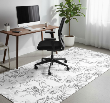 Office vinyl rug dark tree branches design - TenStickers