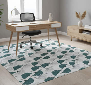 Office vinyl rug ginkgo leaves pattern - TenStickers