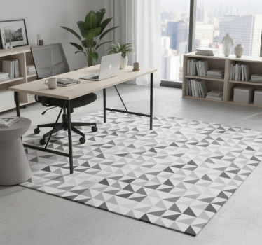 Office vinyl rug in geometric triangles design - TenStickers