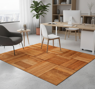 Office vinyl rug - shielded by wooden weave - TenStickers