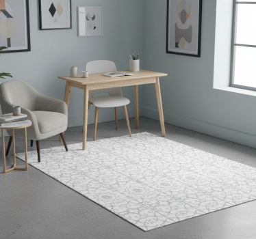 Office vinyl rug with floral design - TenStickers