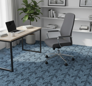 Office vinyl rug with floral designs - TenStickers