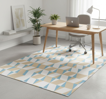 Office vinyl rug with geometric minimalist design - TenStickers