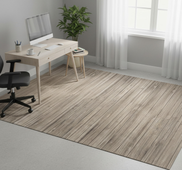 Office vinyl rug with gray rustic wood planks - TenStickers