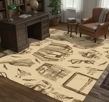 Old library office vinyl rug - TenStickers