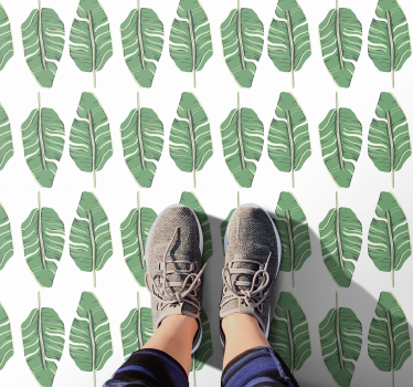 Opulent Leaf Motif nature vinyl rug - TenStickers