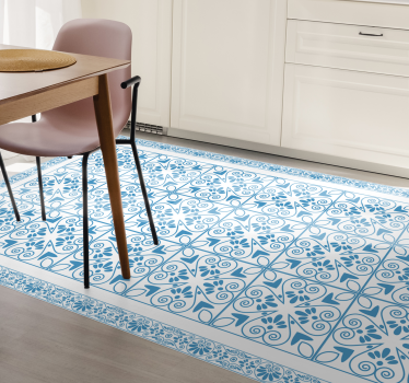 Ornamental blue kitchen flooring - TenStickers