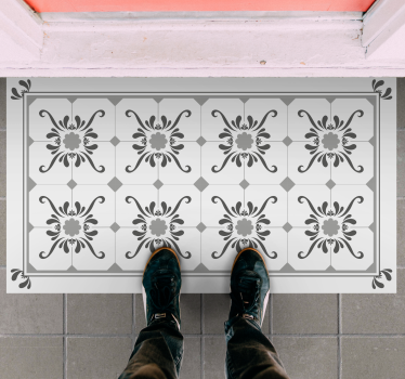 Ornamental Symmetry tile vinyl rug - TenStickers