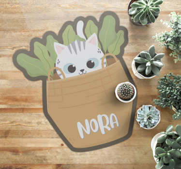 Personalized Feline custom vinyl rug - TenStickers