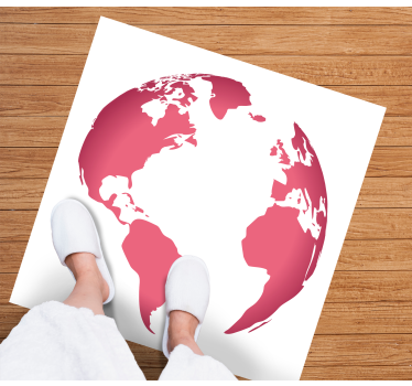 Pink Globe Map world map vinyl rug - TenStickers