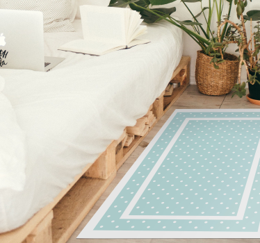 Polka dot pink border geometric carpets - TenStickers