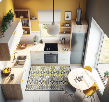 Portuguese motif  kitchen flooring - TenStickers