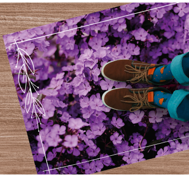 Purple flower field flower rug - TenStickers