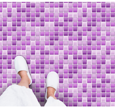 Purple shades tile kitchen flooring - TenStickers